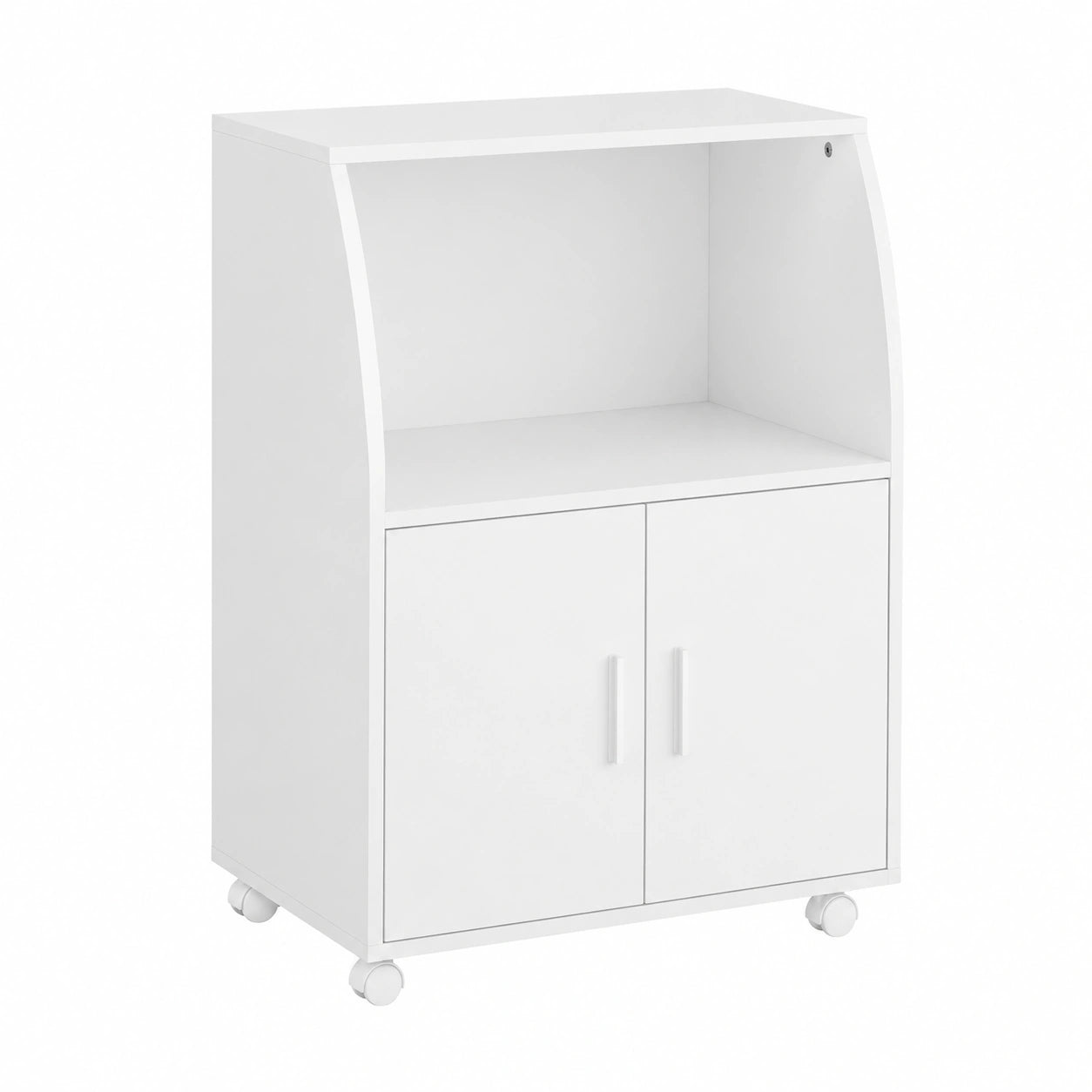 Carro de Cocina Blanco con Ruedas y Almacenaje Ajustable para Comedor u Oficina, 92x59x40cm