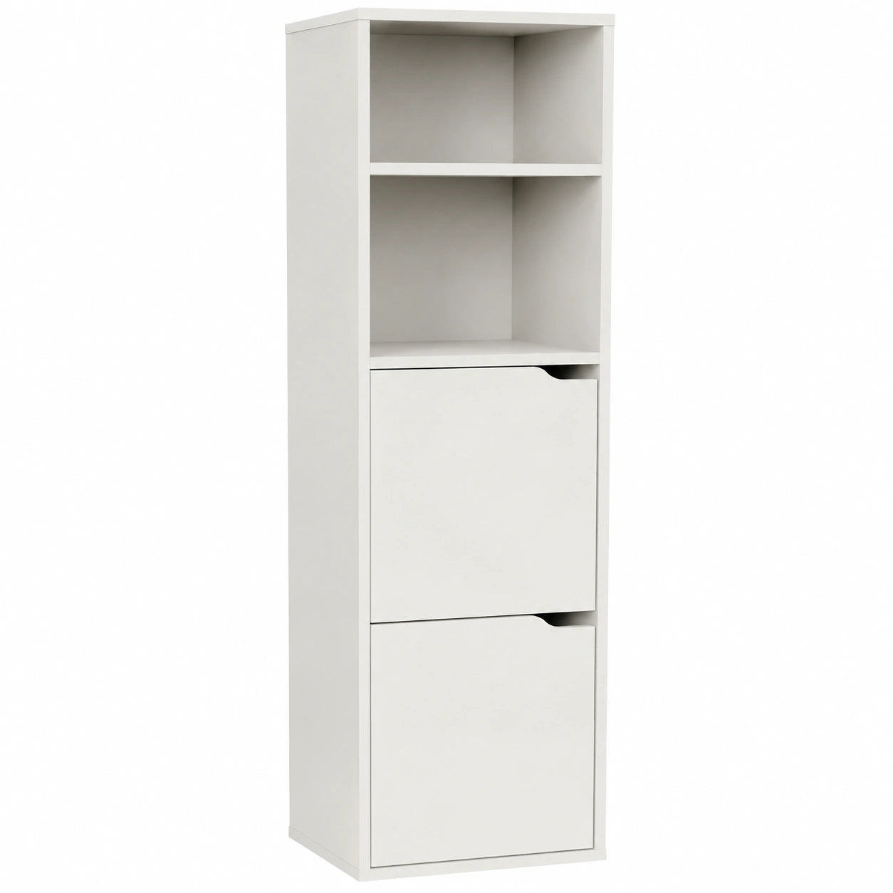 Columna de baño moderna Aura Blanca con almacenamiento y estantes