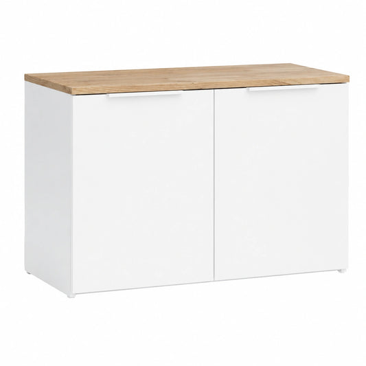 Aparador Vicco Wido Blanco y Sonoma 80x50 cm, Ideal para Ropa y Almacenaje
