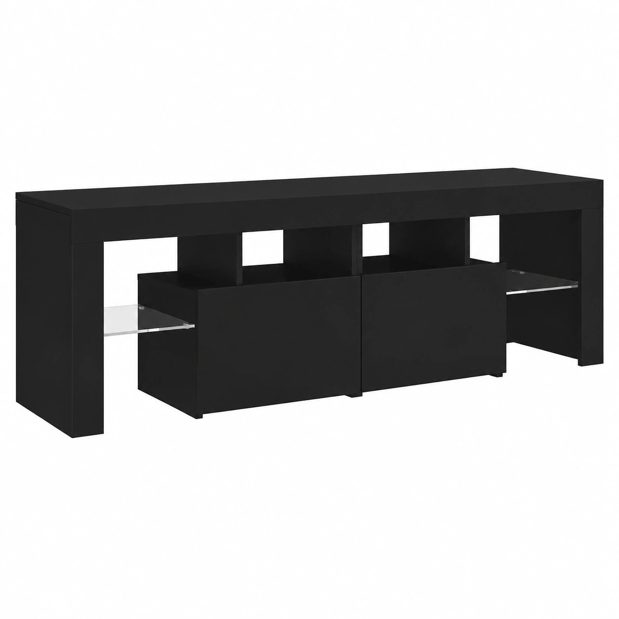 Moderno Mueble TV Negro con Luces LED para Pantallas hasta 60
