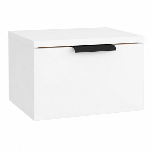 Mesa de Noche Flotante Blanca con Cajones para Dormitorio