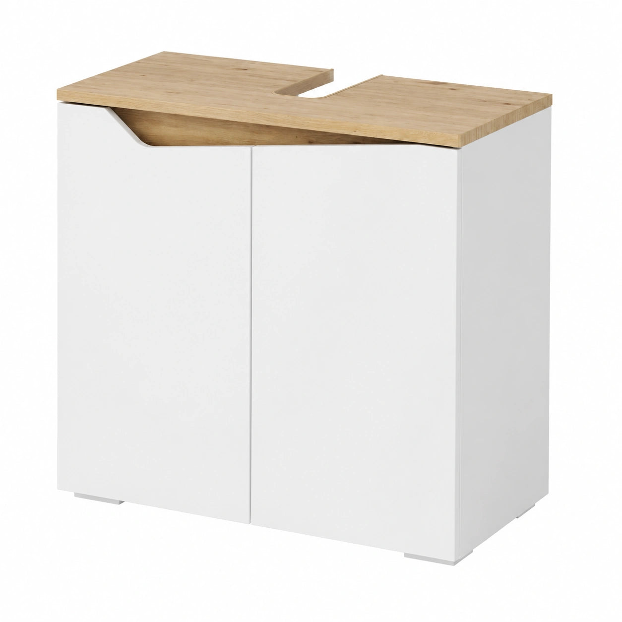 Armario de Baño Vicco Marelle Blanco con Recorte para Sifón, 60 x 57.5 cm, 2 Puertas