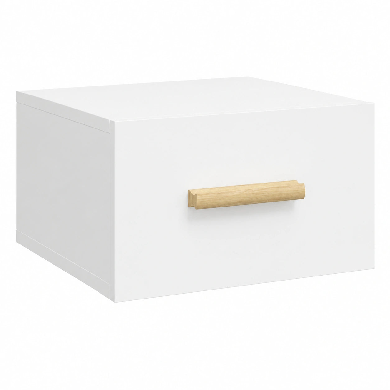 Mesa de Noche Flotante con Cajón Blanco para Dormitorio