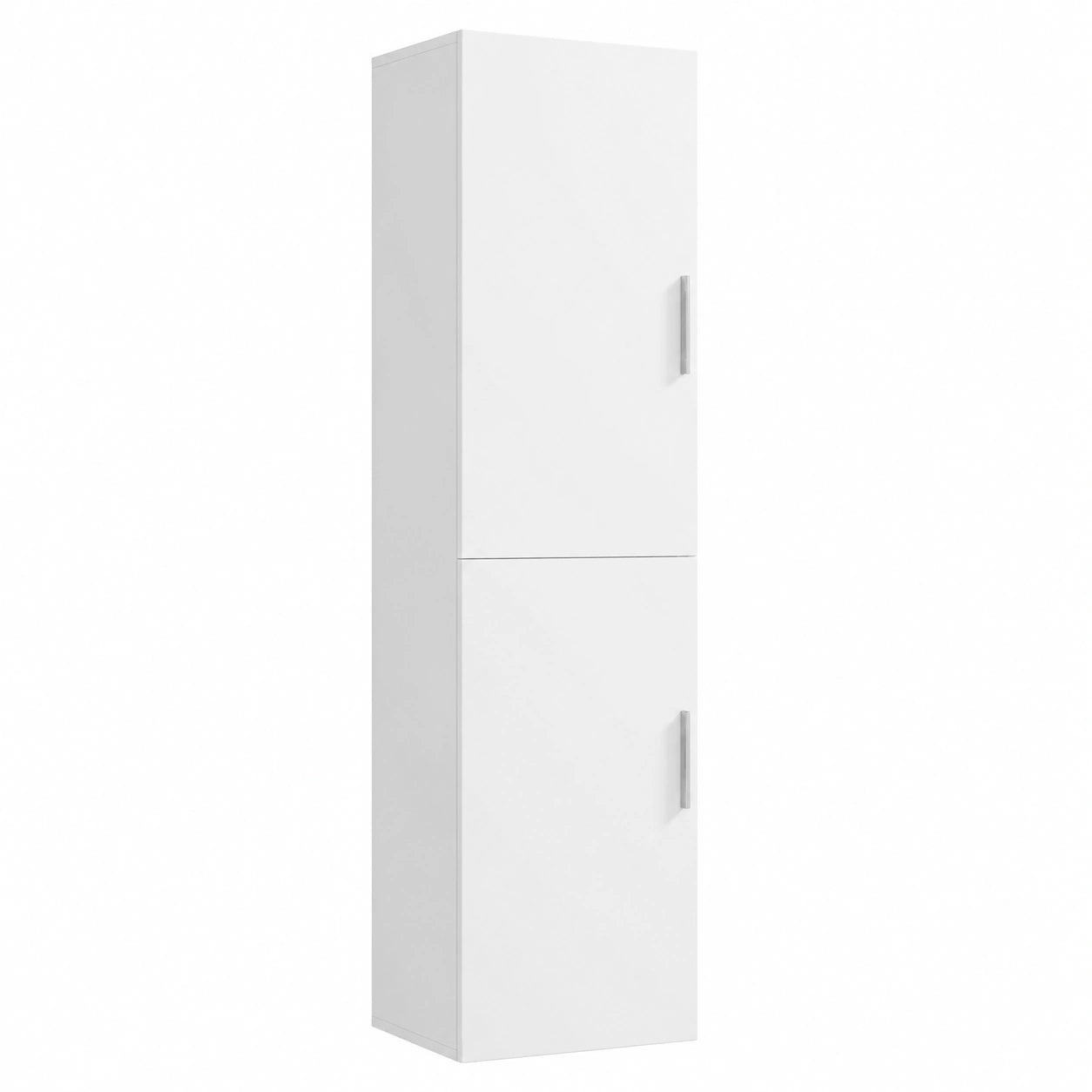 Armario de Baño de Pared Moderno con Estantes Ajustables y Puertas, Ideal para Espacios Reducidos, 40x30x160 cm, Blanco Brillante