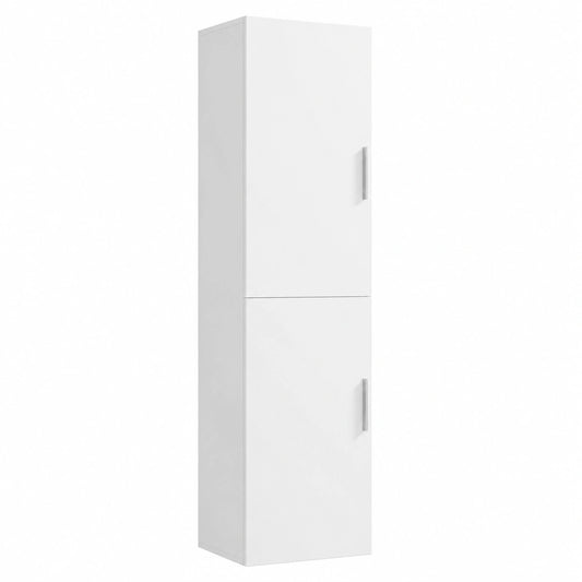Armario de Baño de Pared Moderno con Estantes Ajustables y Puertas, Ideal para Espacios Reducidos, 40x30x160 cm, Blanco Brillante