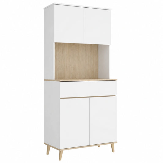 Mueble Auxiliar Multifuncional RIMOBEL Blanco y Natural 191x60x40cm