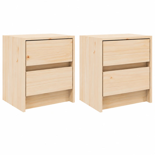Juego de 2 Mesitas de Noche de Madera de Pino 40x31x35,5 cm vidaXL