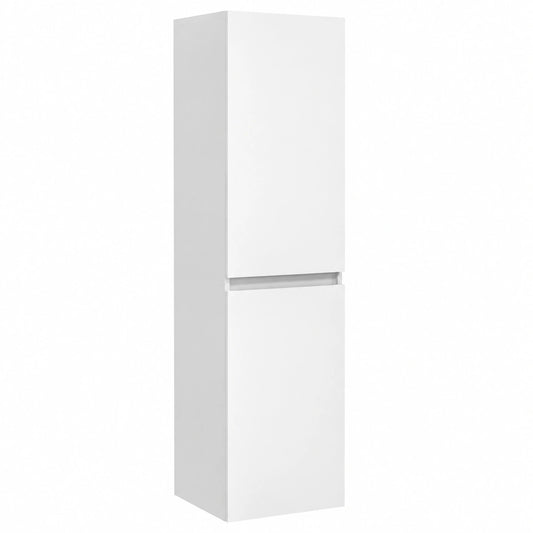 kleankin Armario Alto de Baño con Puertas y Estantes Ajustables, Ahorra Espacio en Hogar, Blanco Brillante, 35x25x120 cm