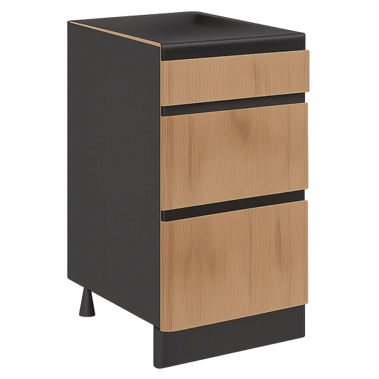 Gabinete de Cocina Modular R-Line 40 cm, Roble Dorado, con Cajones