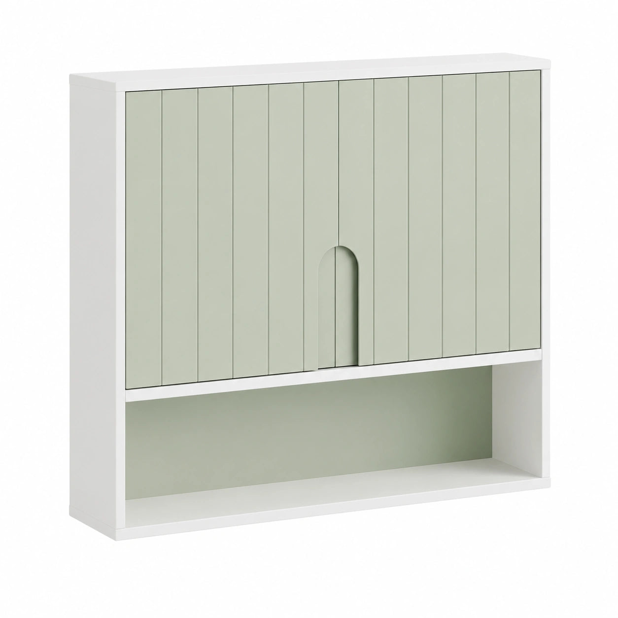 SoBuy Armario de Baño de Pared Ultraplano 15 cm, Vitrina Compacta con Estante Abierto, Mueble Suspendido para Baños Pequeños BZR140-GR