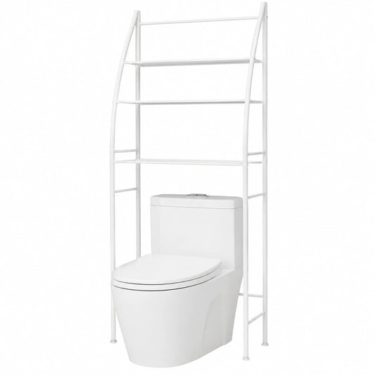 Estantería de Baño Blanca con 3 Niveles | Ahorro de Espacio sobre Inodoro | Resistente al Agua y con Patas Ajustables