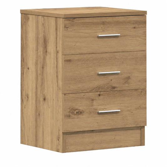 Juego de 2 Mesitas de Noche de Madera de Roble Artisan 38x35x55 cm para Dormitorio