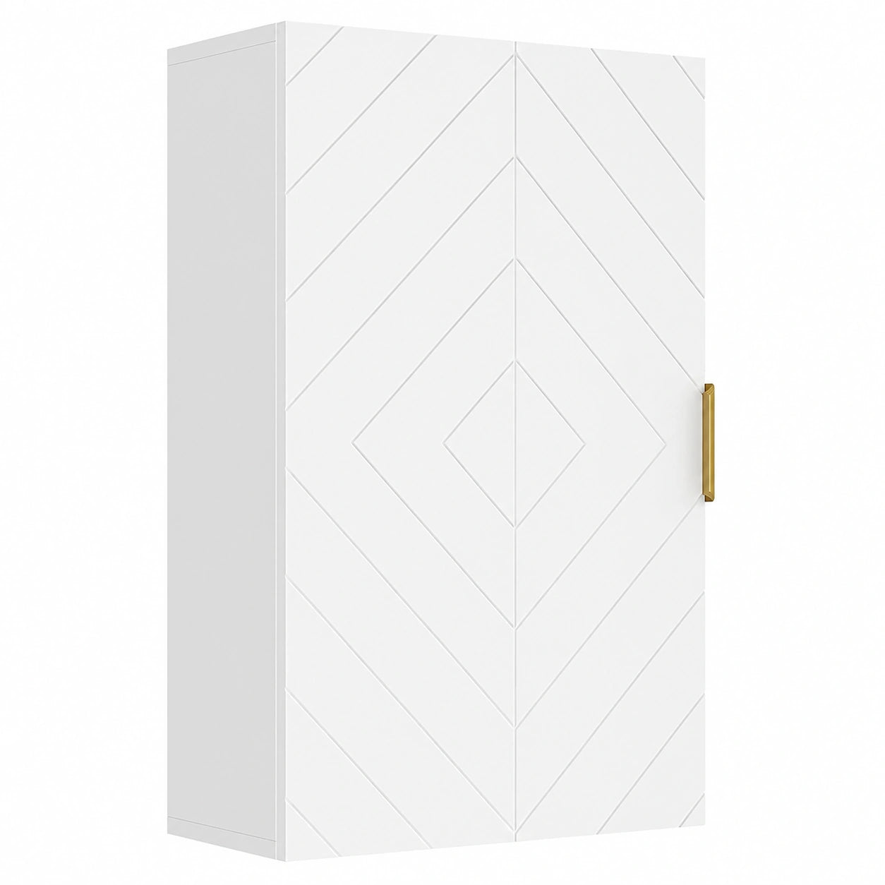 Armario de Pared Blanco para Baño con Estantes Ajustables y Tirador de Acero, 40x15x60 cm
