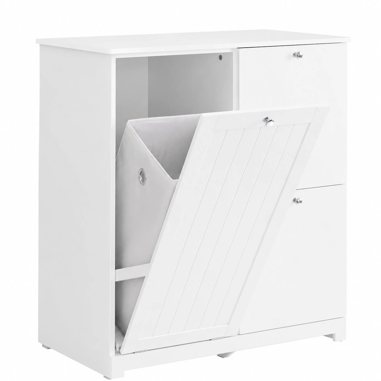 Armario Auxiliar de Baño con Cestos para Ropa Sucia, 78x38x90 cm, Blanco